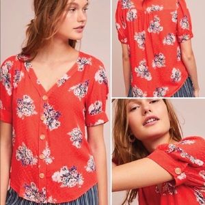 Anthropologie Maeve Hansley Floral Blouse, US Size 10